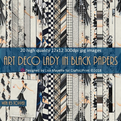 Art Deco Lady in Black Paper Pack