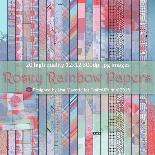 Rosey Rainbow Roses Paper Pack
