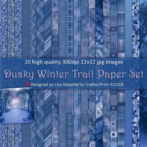 Dusky Winter Trail Landscape Paper Set