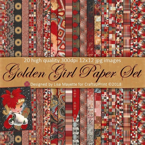 Golden Girl Vintage Christmas Paper Set