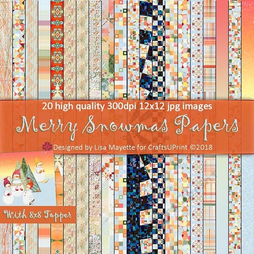 Merry Snowmas Snowman Paper Set with 8x8 Topper