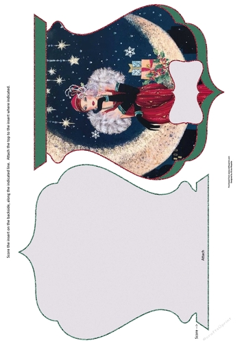 Art Deco Lady of the Moon Qua-trefoil Shaped Quick Card