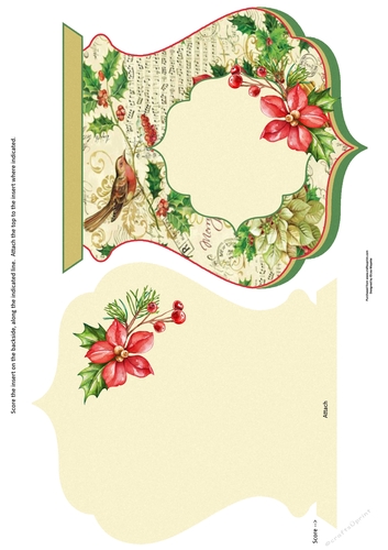 Christmas Music Qua-trefoil Shaped Quick Card
