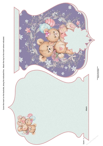 I Love You Beary Much Qua-trefoil Shaped Quick Card