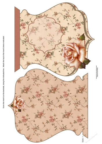 Romantic Vintage Roses Qua-trefoil Shaped Quick Card