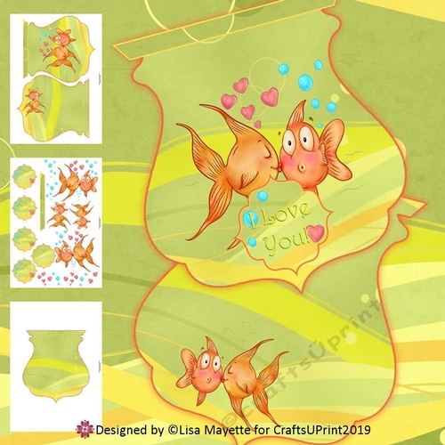 Love is Fishy Qua-trefoil Shaped Card Making Kit