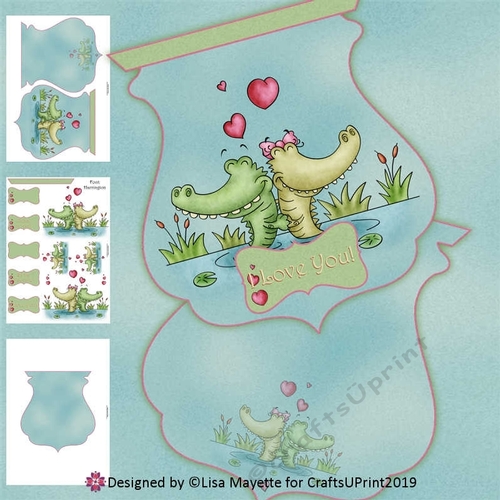 Love You Later Alligator Qua-trefoil Shaped Card Making Kit