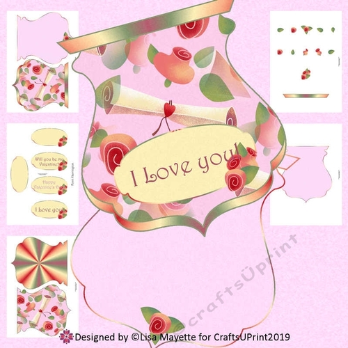 Love Letters & Roses Qua-trefoil Shaped Card Making Kit