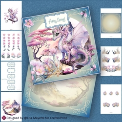 Pink Dragon Princess Card Making Kit