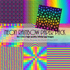 Neon Rainbow Paper Set