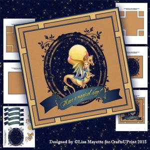 Gold Dragon & Faery Card Making Kit