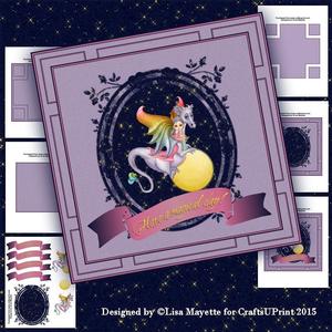 Purple Dragon & Faery Card Making Kit