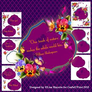 Arabian Qua-trefoil Pansies Card Making Kit