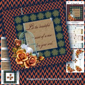 Chevron Roses & Dove Decoupage Card Making Mini Kit