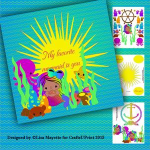 My Favorite Mermaid Decoupage Card Making Mini Kit Native