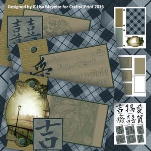 Blue Argyle Scenic Map Decoupage Card Making Mini Kit