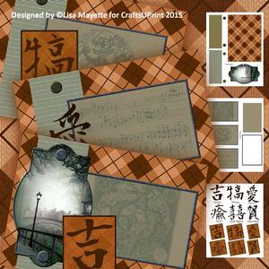Orange Argyle Decoupage Card Making Mini Kit