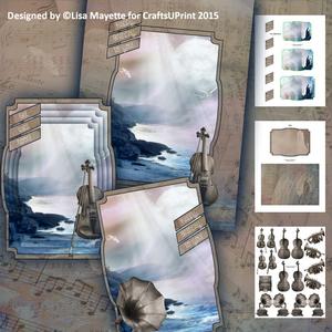 Shaped Ocean Music Decoupage Pyramage Kit