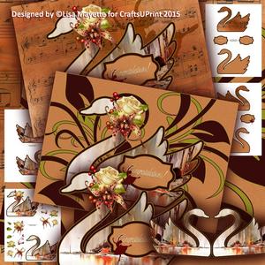 Shaped Swan Lake Decoupage Card Mini Kit
