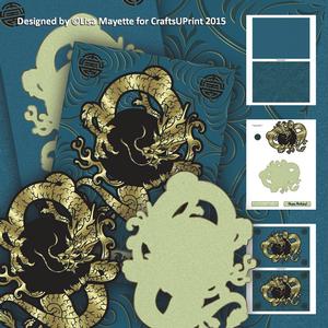 Shaped Golden Dragon Longevity Decoupage Mini Kit