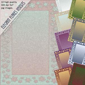 Elegant Snowflake Greeting Card Inserts