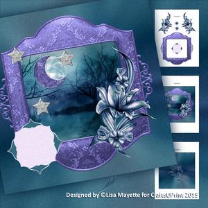 Celestial Winter Night Lilies Decoupage Mini Kit