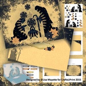 Tropical Kaliedoscope Nativity Christmas Decoupage Mini Kit
