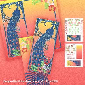 Art Nouveau Tropical Peacock Decoupage Mini Kit