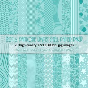 Aqua Teal Shell Paper Pack