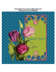 Nouveau Tulips Quick Card Floral Card Thank You Note Topper