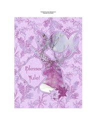 Icy Purple Yule Deer Floral Quick Card Topper