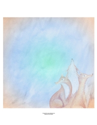 Winter Holiday Foxes Watercolor Art Quick Card Insert