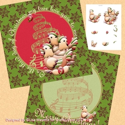 The Third Day of Christmas Three French Hens Card Making Mini Kit