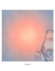 Winter Holiday Penguins Watercolor Art Quick Card Insert