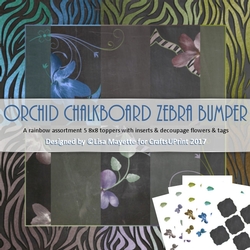 Orchids Zebra Print Chalkboard Decoupage Card Making Bumper Kit