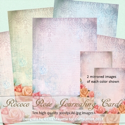 Rococo Roses Romantic Journaling Cards Inserts