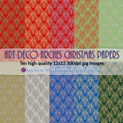 Art Deco Arches Christmas Paper Pack
