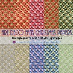 Art Deco Fan Christmas Paper Pack