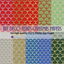 Art Deco Fleurs Christmas Paper Pack
