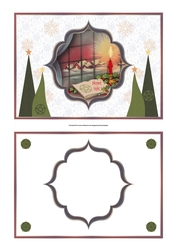Vintage Yule Ritual Blessed Yule 5x7 Quick Card with Insert