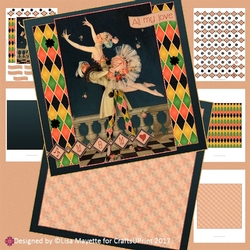 Art Deco Pierrot & Pierrette All Occasion Decoupage Card Making Kit