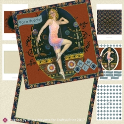 Art Deco Lady Ballet Dancer All Occasion Decoupage Card Making Kit