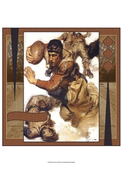 Vintage Art Deco Men Rugby All Occasion Quick Card Topper
