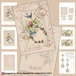 Vintage Love Bird Card Making Kit