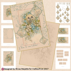 Vintage Bluebirds of Happiness Card Making Kit