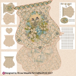 Vintage Bluebirds of Happiness Qua-trefoil Shaped Card Making Kit
