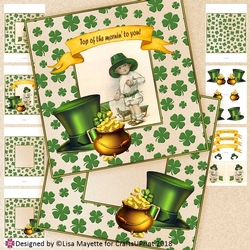 Vintage Lucky Boy St. Patricks Day Card Making Kit