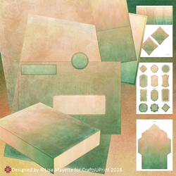 Vintage Musical Roses Peach & Green A5 Stationery Kit