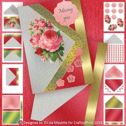 Vintage Victorian Red & Pink Roses All Occasion Card