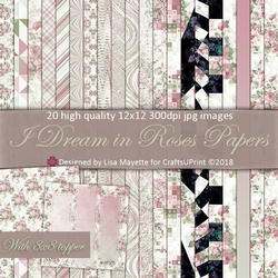 I Dream in Roses Paper Pack with 8x8 Topper